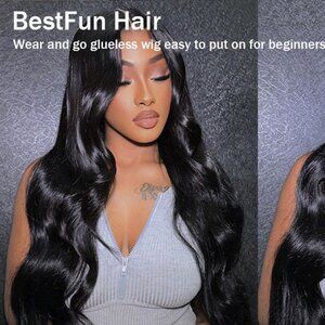 NIB Beginner Friendly 26-Inch 'Wear & Go' Glueless Human Hair Wig